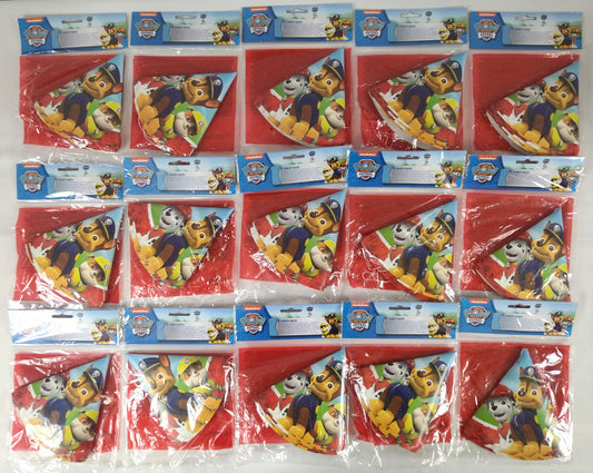 Lot de 15 Paquets de 6 Chapeaux de fête Paw Patrol/Patrouille ( 1 e /pcs )