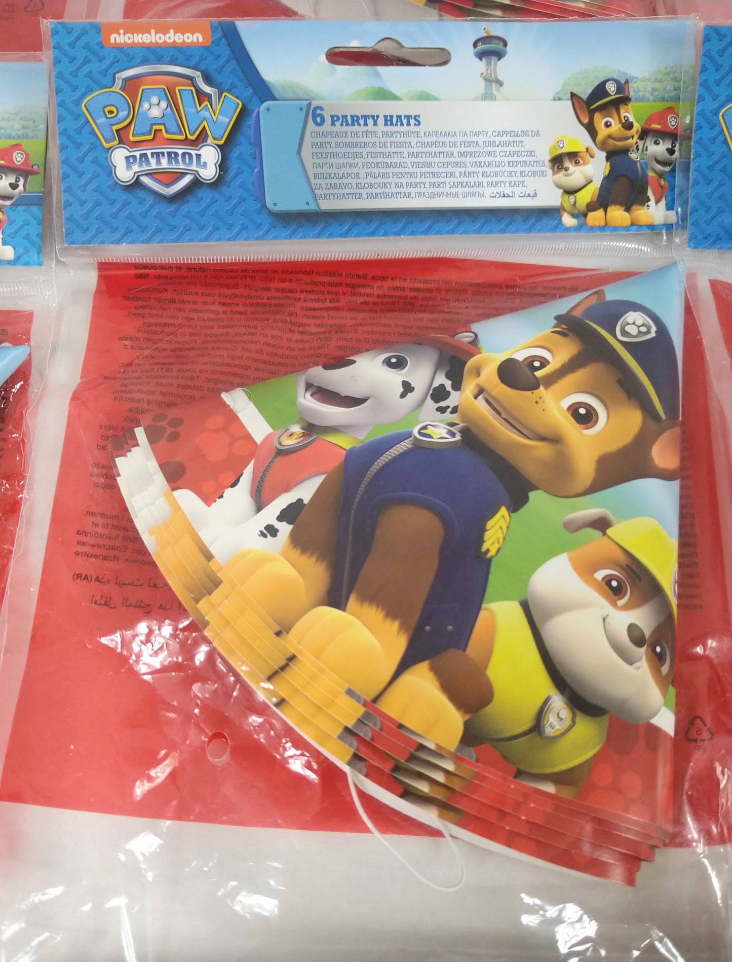 Lot de 15 Paquets de 6 Chapeaux de fête Paw Patrol/Patrouille ( 1 e /pcs )