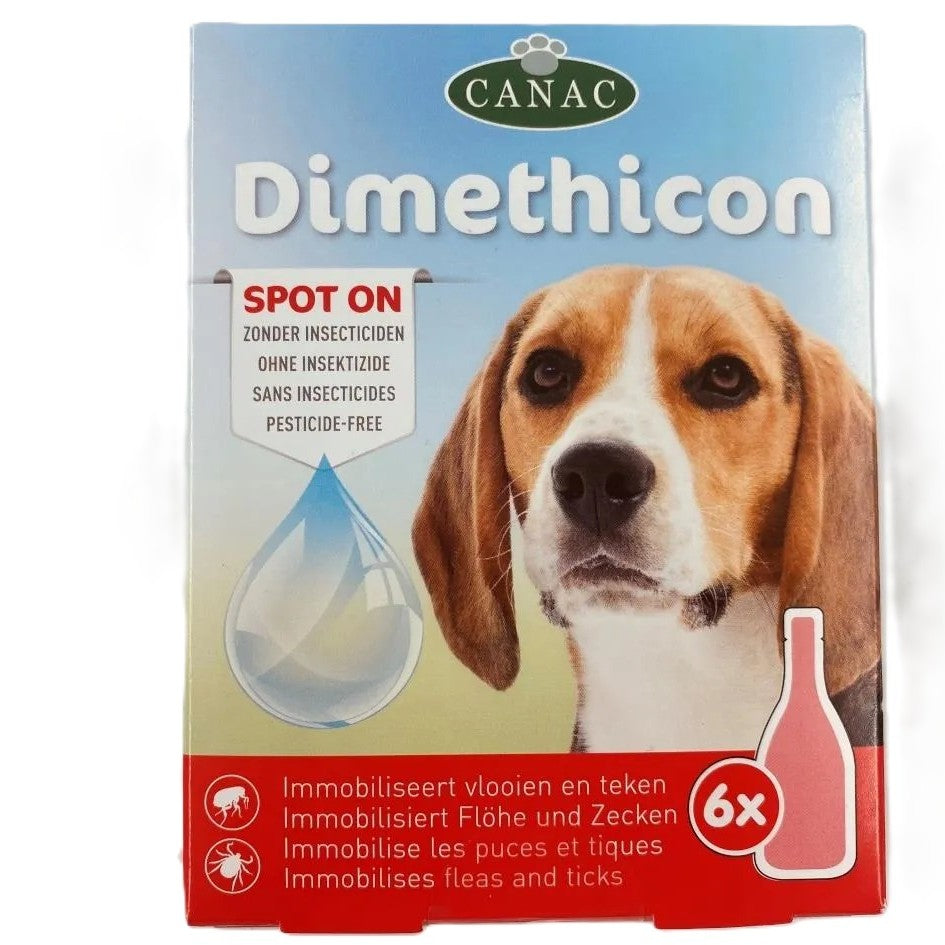 Boite de 6 pipettes anti tiques et anti puces pour chiens, au diméthicone