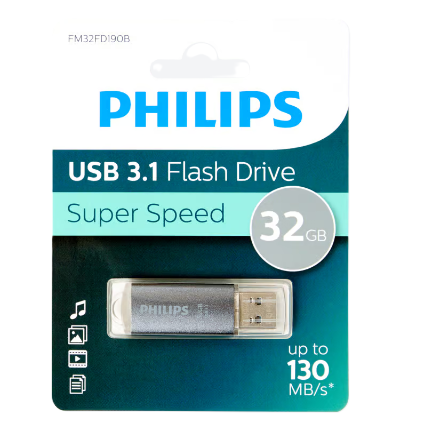 Lot de 10 Clés USB Philips 32 GB 130 MB/S ( 1.60 euro / pcs )