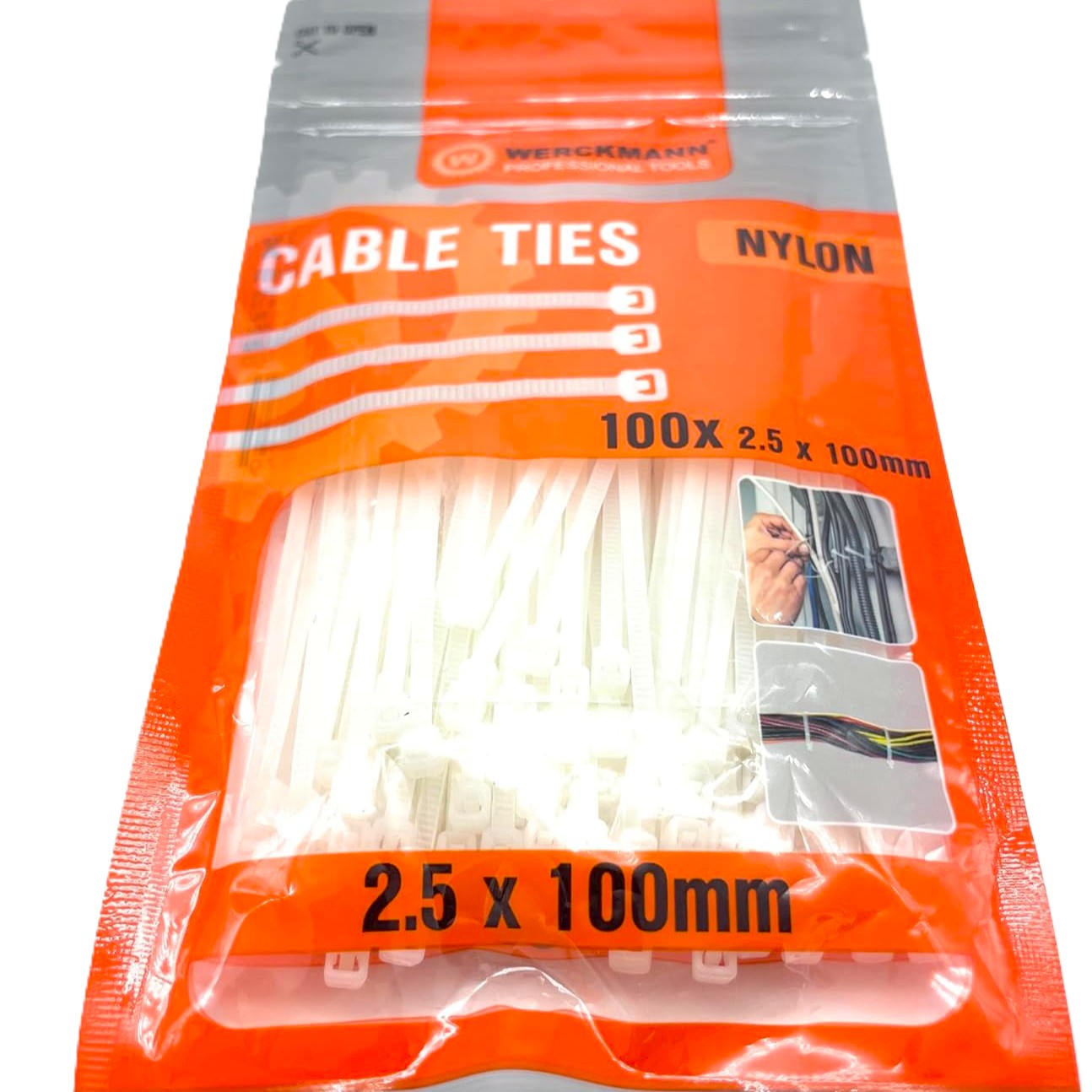 Colliers de serrage Werckmann 100 mm | 100 pièces - Blanc