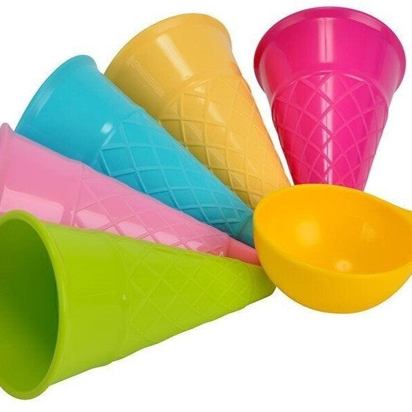 Ensemble de Moules à Sable Cornets à glace cuillère Jaune