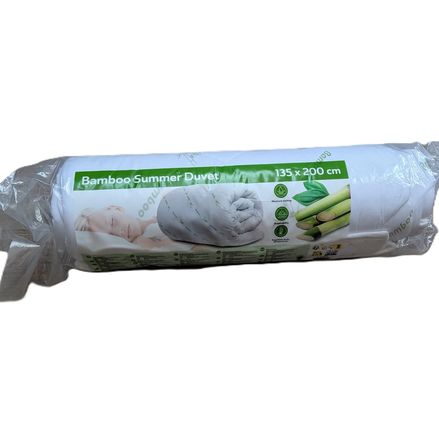 Couette d'été en bambou Durable Hypoallergénique Régulation de la température 135 x 200 cm