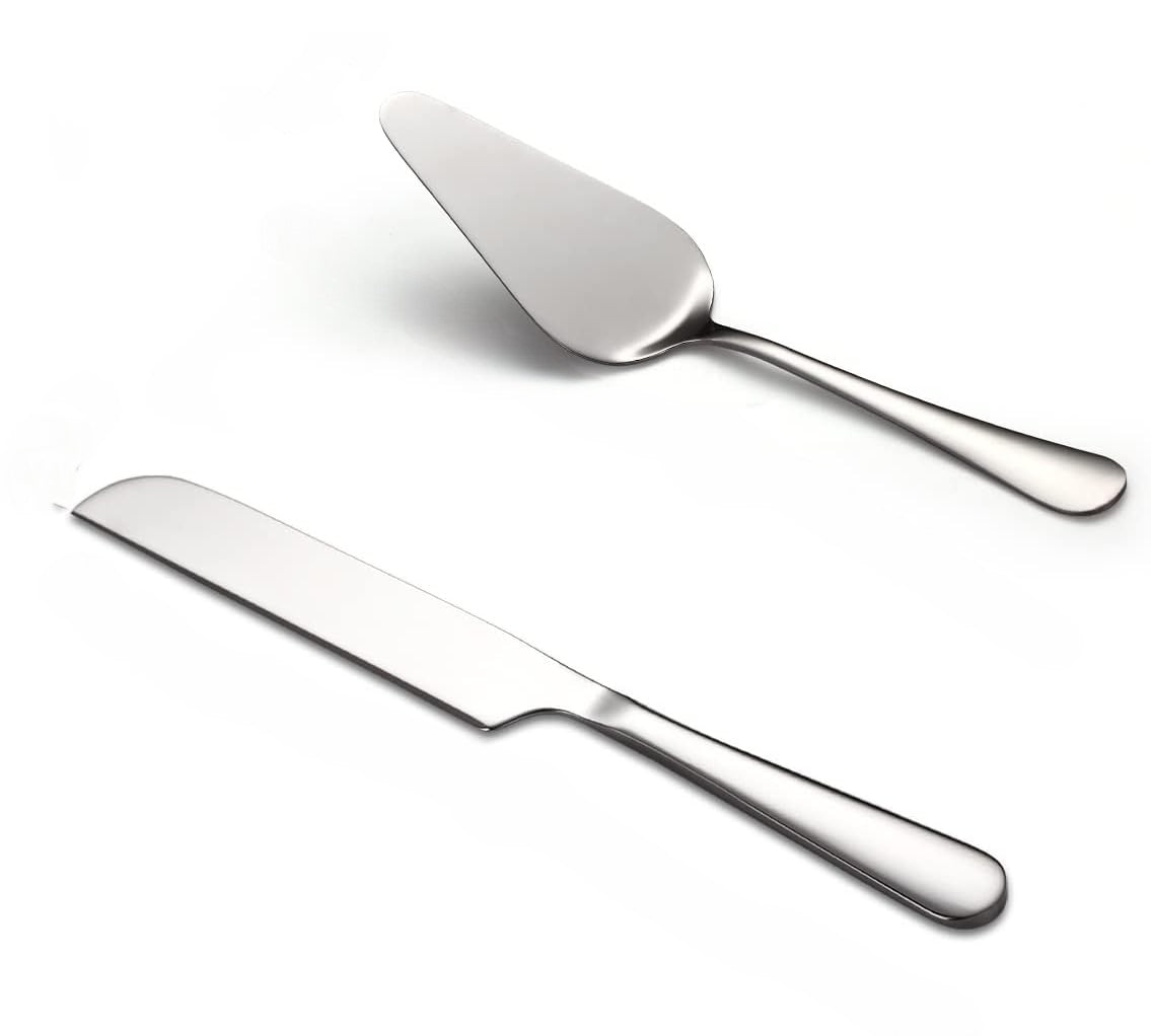 Set Service à Gâteau – Pelle + Couteau Dentelé – Mariage, Fête, Anniversaire...2 couleurs