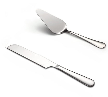 Set Service à Gâteau – Pelle + Couteau Dentelé – Mariage, Fête, Anniversaire...2 couleurs