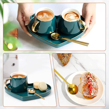 Set de 6 cuillères à thé, café et gâteau – Style baroque élégant Doré ou Argenté