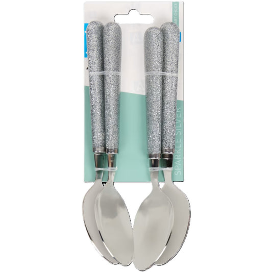 4 Cuillères à soupe paillette Argenté