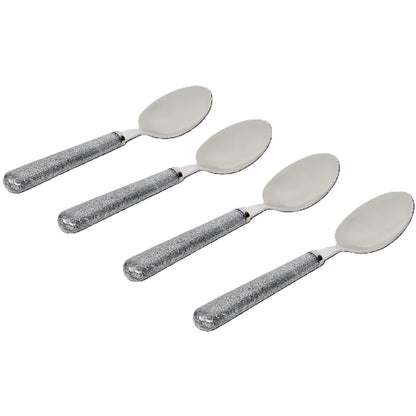 4 Cuillères à soupe paillette Argenté