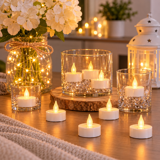 13 packs de 3 bougies chauffe-plat LED – Décoration lumineuse sans flamme