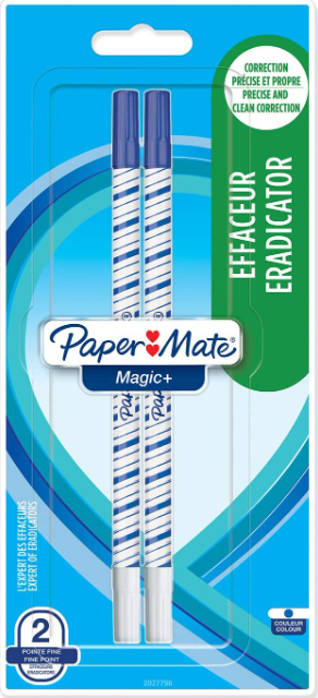 Lot de 25 paquets de 2 effaceurs à pointe fine Paper Mate Magic+ ( 0.80 e /pcs )