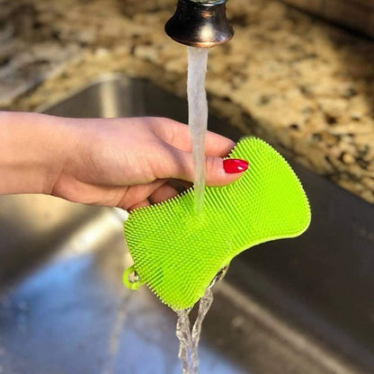 Lot de 2 Éponges en Silicone multifonctions, Anti-Poils, Nettoyage Facile & Ouverture de Bocaux