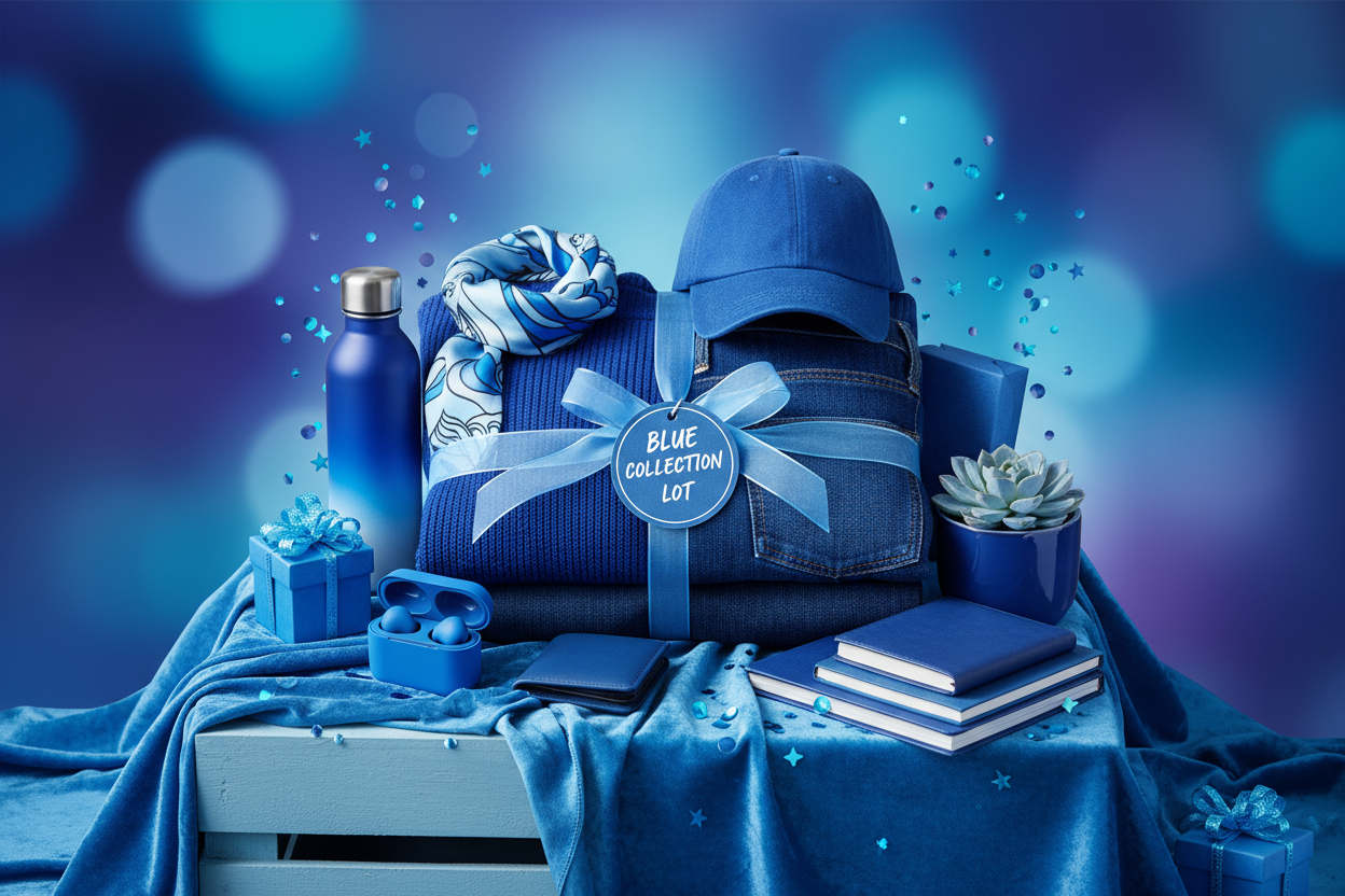 fait moi une image avec du bleu je veux que l image signifie qu' on puisse acheter de la marchandise en lot plusieur articles