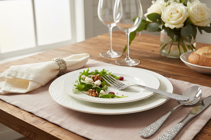 fourchette avec pailette argenté juste sur le manche image en situation