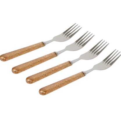 4 Fourchettes à paillettes Doré
