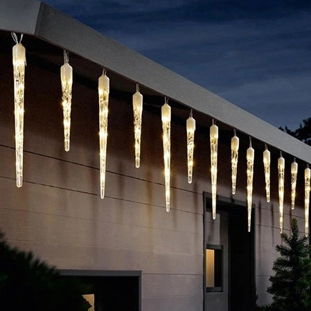 6 Boites de Guirlandes 148 Led Blanc froid 9 mètres - 15 stalactites intérieur/ extérieur avec minuterie