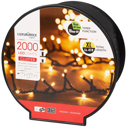 Guirlande XL lumineuse de 45 m avec 2000 LED blanches décoration Noël intérieur / extérieur