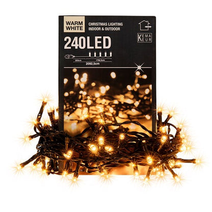 Guirlande Électrique 240 LED Blanche 2 m – Intérieur / Extérieur, Éclairage Festif et Élégant