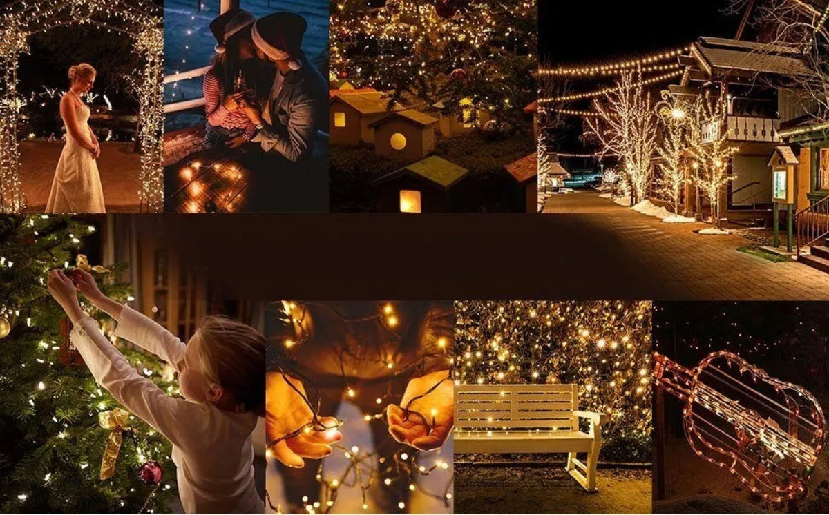 Guirlande XL lumineuse de 45 m avec 2000 LED blanches décoration Noël intérieur / extérieur