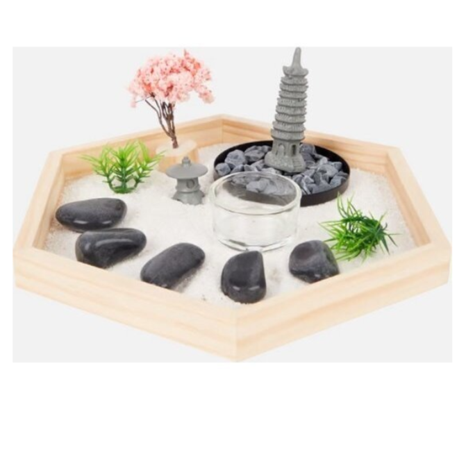 5 Jardins zen d'inspiration japonaise 24 x 21 x 2 cm