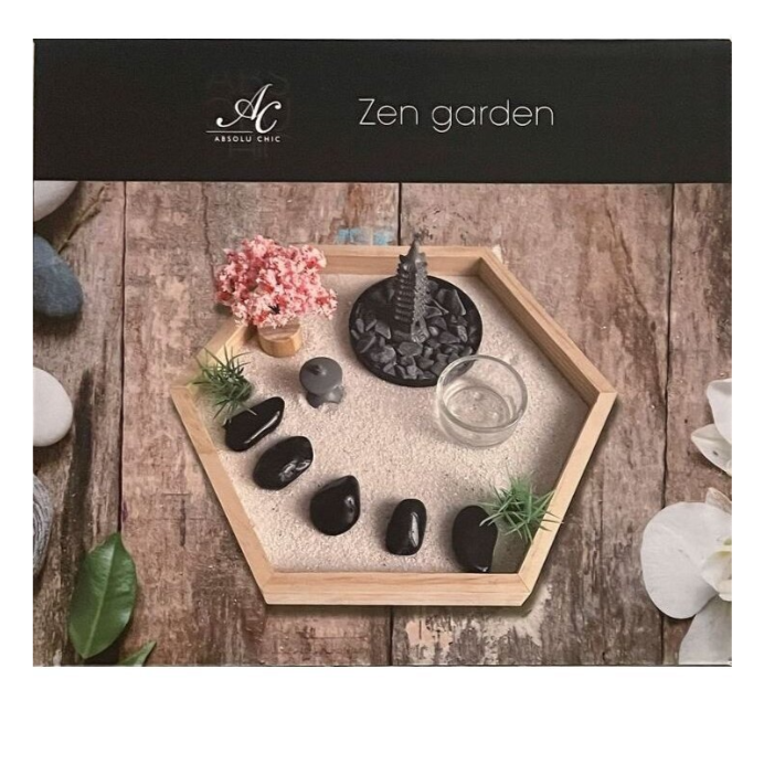 5 Jardins zen d'inspiration japonaise 24 x 21 x 2 cm