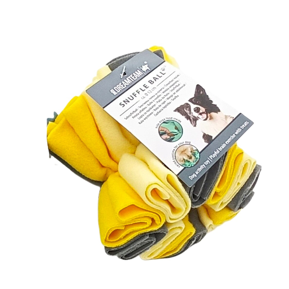 Balle renifler pour chien, Ø 12 cm Jaune