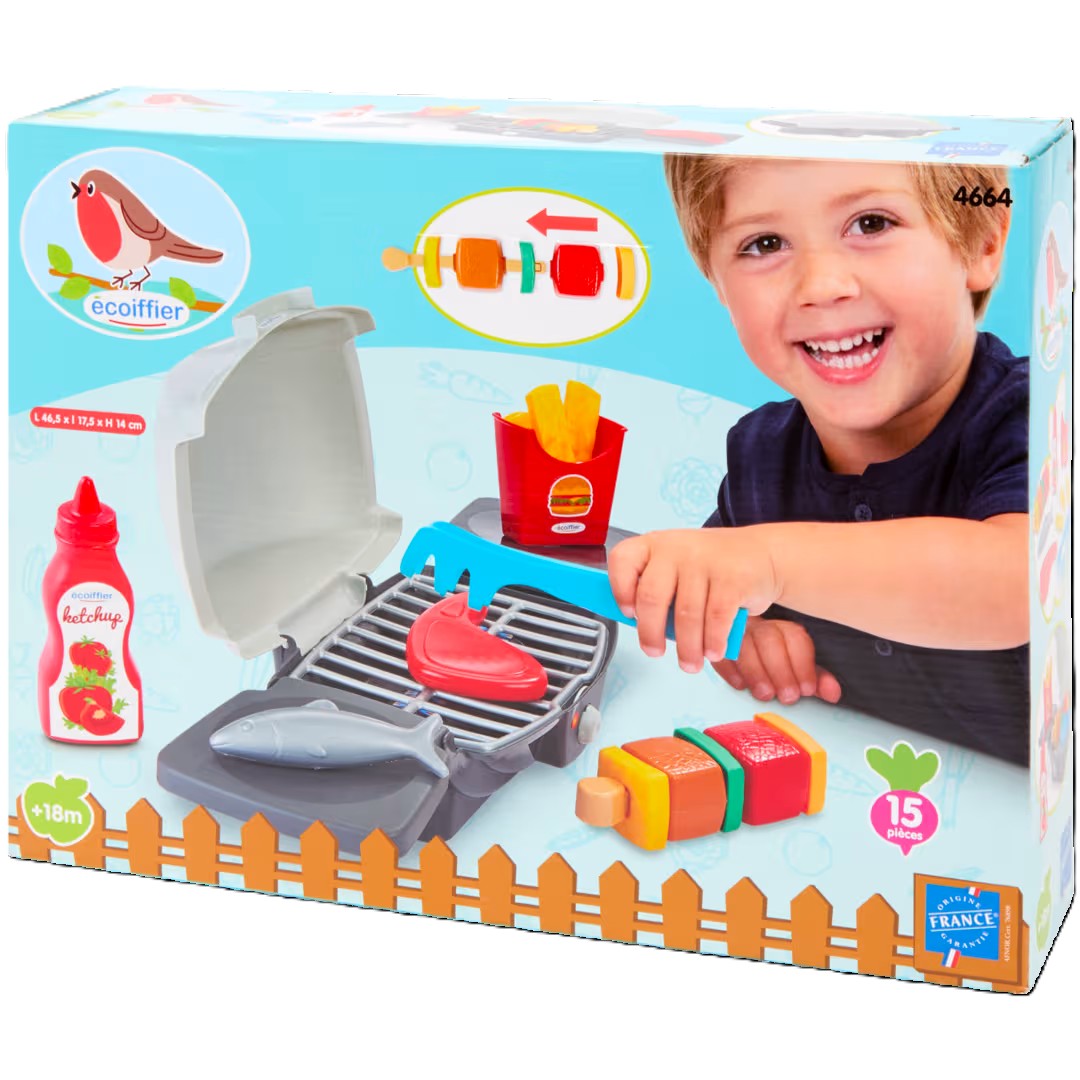 Jouets Ecoiffier Le Barbecue + 15 Accessoires Inclus - Dès 18 Mois - Fabriqué en France