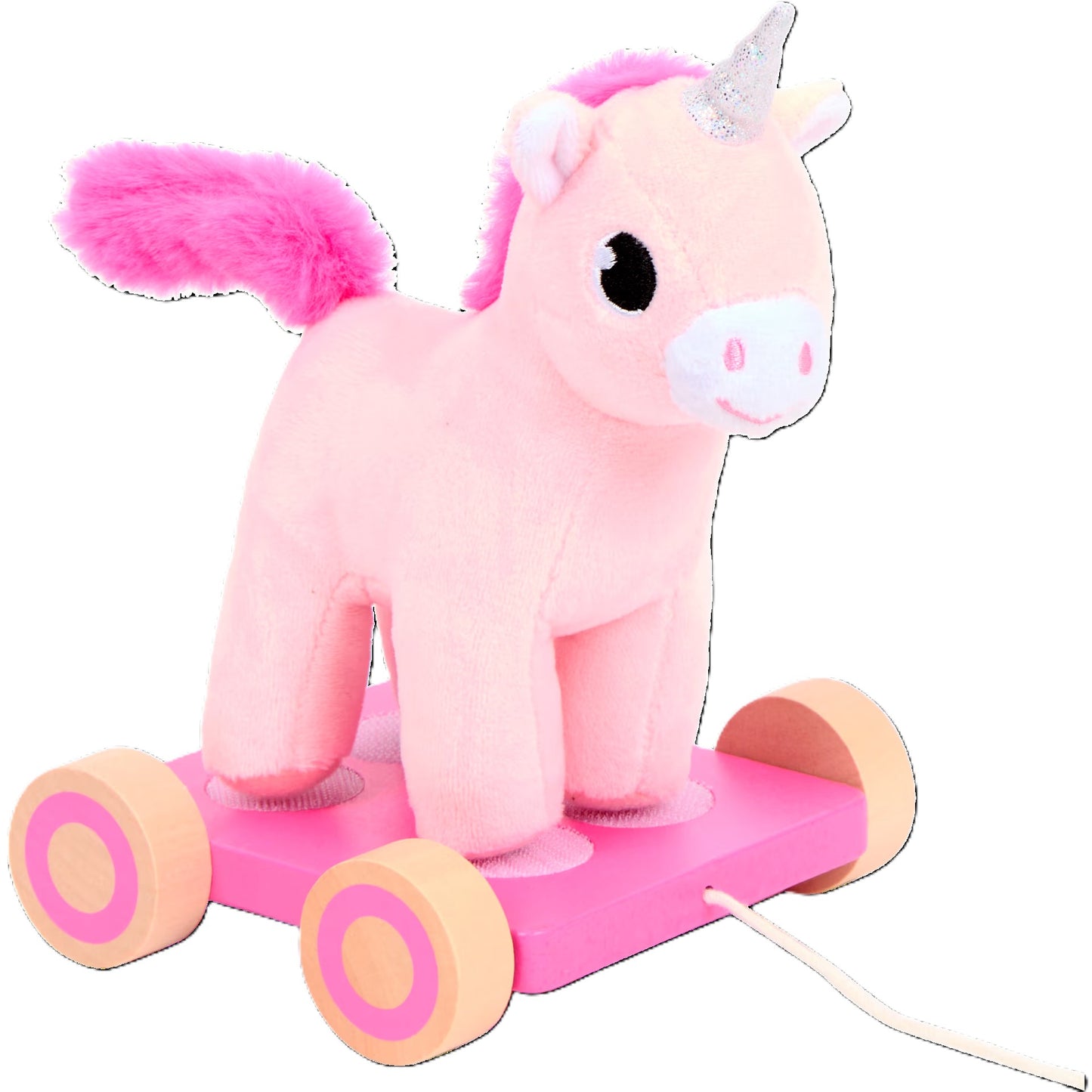 5 Peluches / Jouets  à tracter en Bois pour enfants