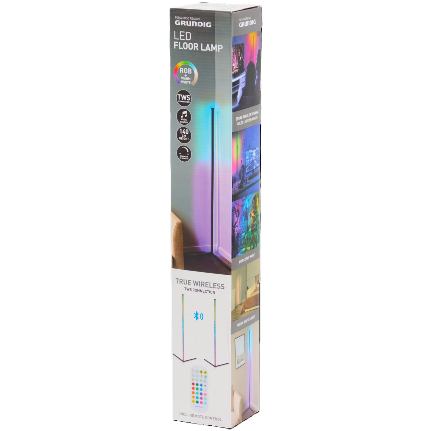 Lampadaire sans fil Grundig Magic 140 cm - 160 lumens - Dimmable avec télécommande