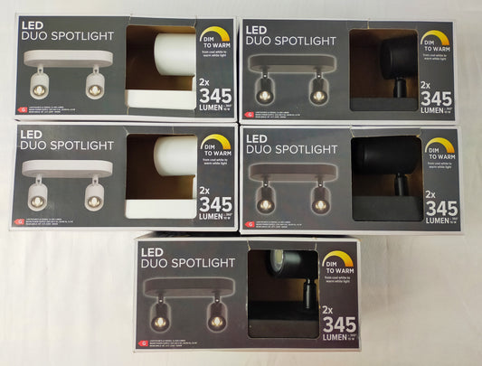 Lot de 5 projecteurs pivotant 2 spots inclus Led droit ( 5 e /pcs )