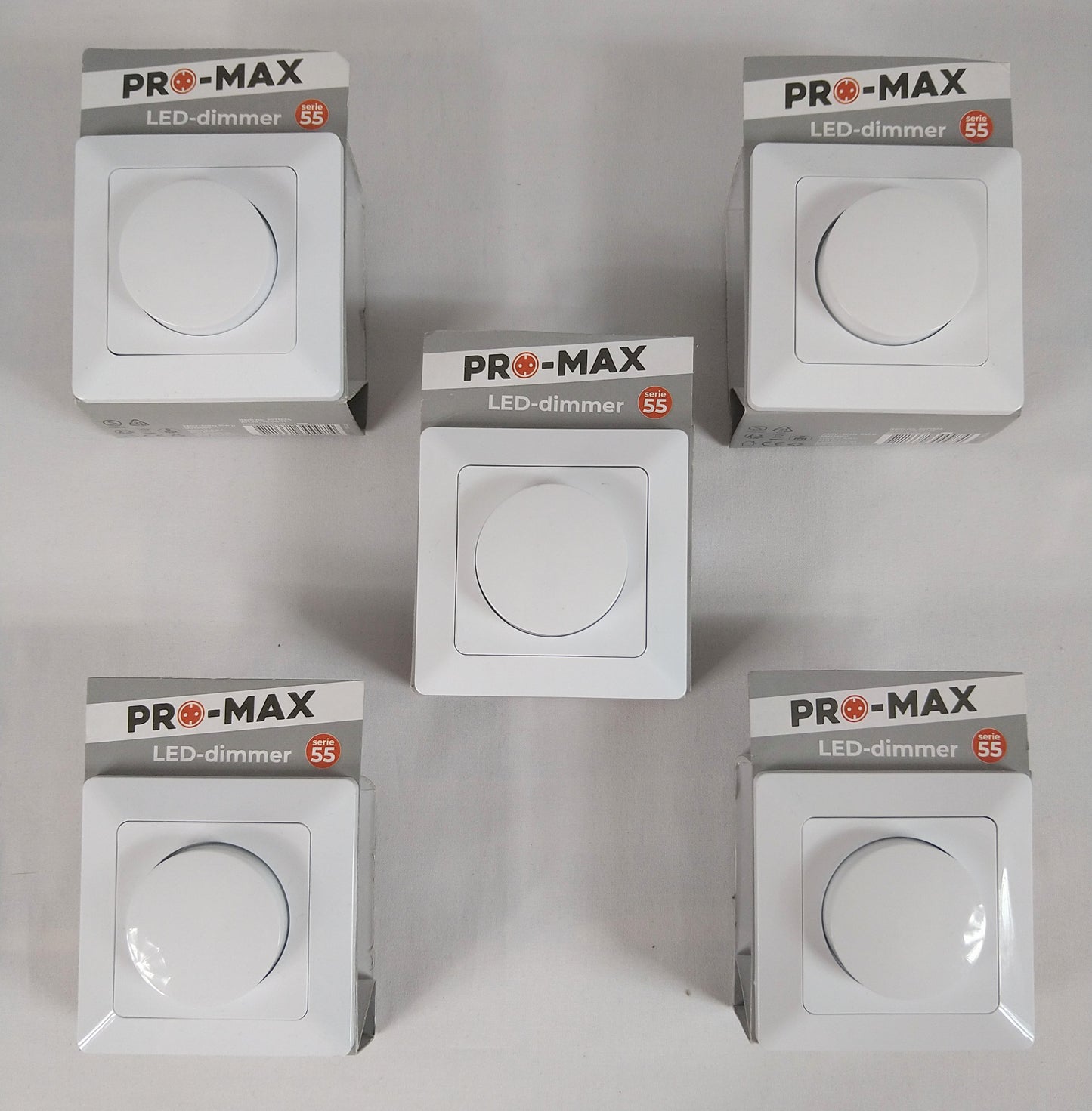 Lot de 5 interrupteurs avec variateur d'intensité encastrable pro-max ( 3 e /pcs )