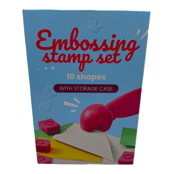 Coffret de tampons à gaufrer de 10 formes avec boite de rangement