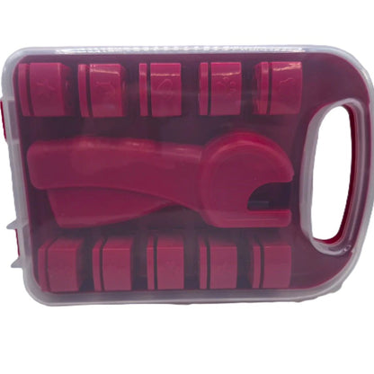 Coffret de tampons à gaufrer de 10 formes avec boite de rangement