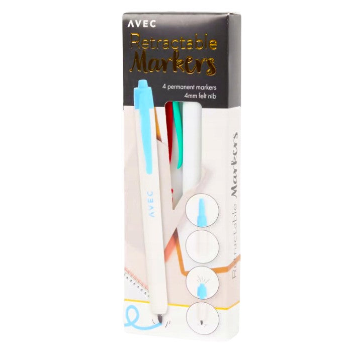 Marqueur permanents rétractable 4 Couleurs