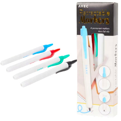 Marqueur permanents rétractable 4 Couleurs
