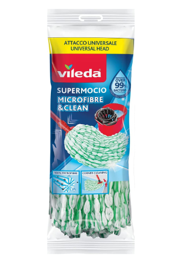 Lot de 17 Paquets de recharge/mop Vileda SuperMocio Microfibre & Clean ( 1.76 e /pcs )