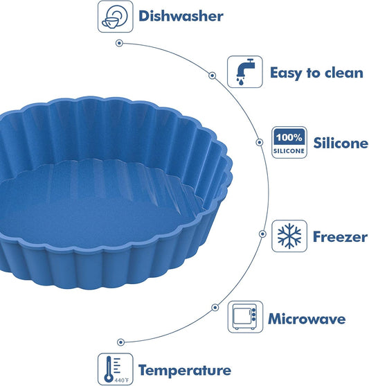 Boîte de 5 moules en silicone pour tartelettes – Antiadhésif, réutilisable