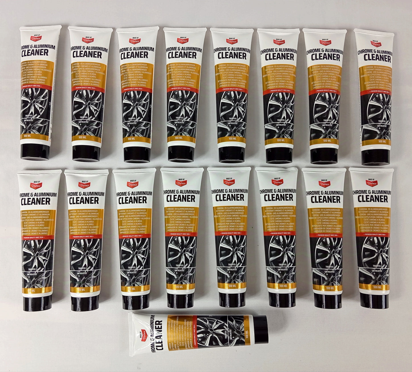 Lot de 17  Flacons Nettoyeurs / lustrant 100 ml chrome et aluminium ( 1.29 euro / pcs )