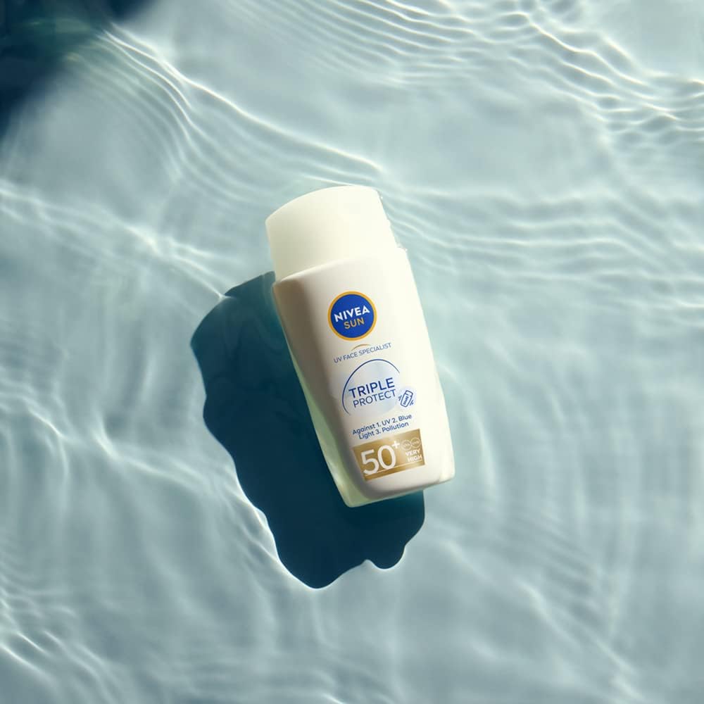 Nivea Sun Soin Solaire Visage Triple Protect 50+ Protecteur Quotidien a de l’Acide Hyaluronique 40 ml