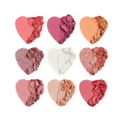 Palette d'ombres à paupières en forme de cœur Vegan 12 x 1.2 g