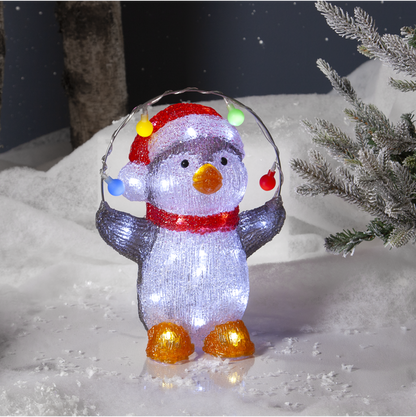 20 Figurines Père Noel / Pingouins de Noël Lumineux Guirlandes LED Intégrées 🎄
