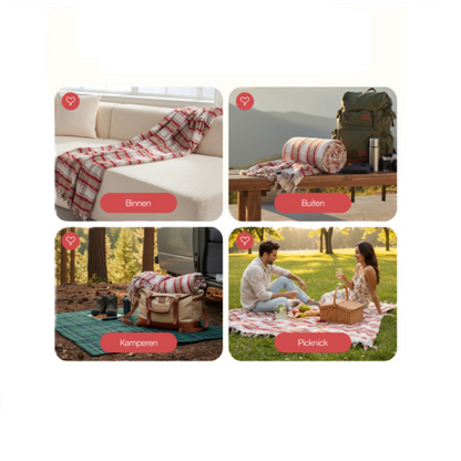 Couverture en coton à carreaux Rouge 130x 160 cm