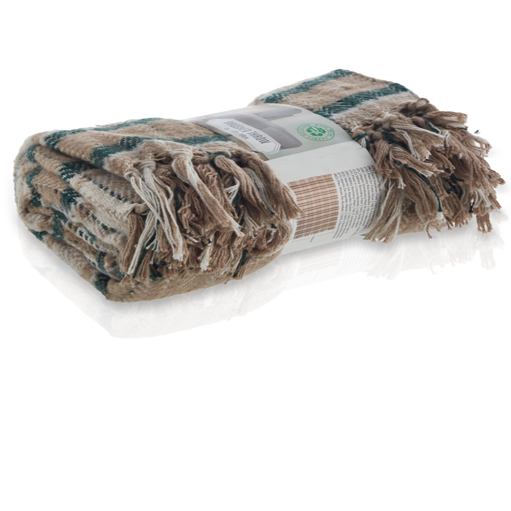 Couverture en coton à carreaux Marron 130x 160 cm