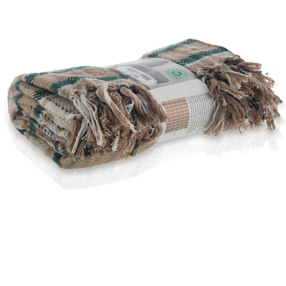 Couverture en coton à carreaux Marron 130x 160 cm