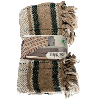 Couverture en coton à carreaux Marron 130x 160 cm