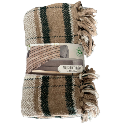 Couverture en coton à carreaux Marron 130x 160 cm