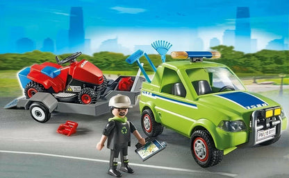 Playmobil 6111 Action heroes Jardinier avec voiture et tondeuse Set de 61 pièces