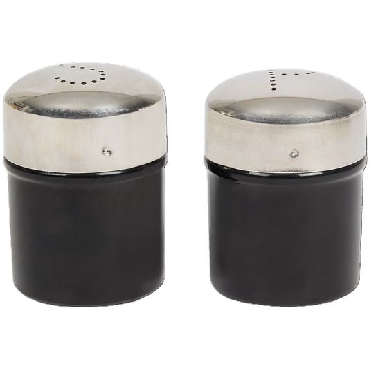 Set de sel et poivre noir & argenté