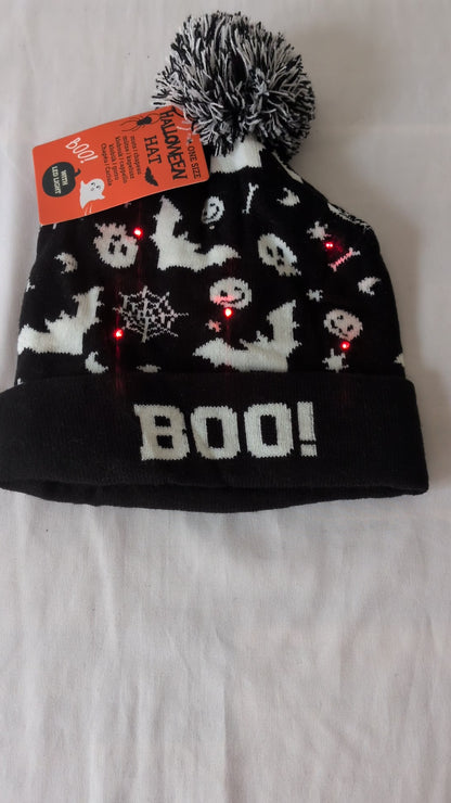29 Bonnets épais lumineux à LED avec pompon Halloween  T.U