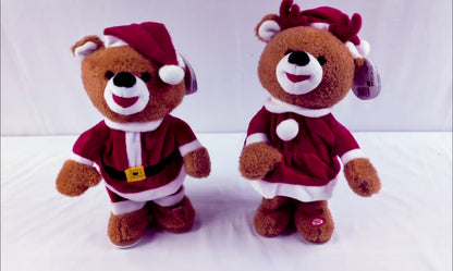9 Peluches Rennes Fille chantant et dansant, décoration de Noël de 34 cm