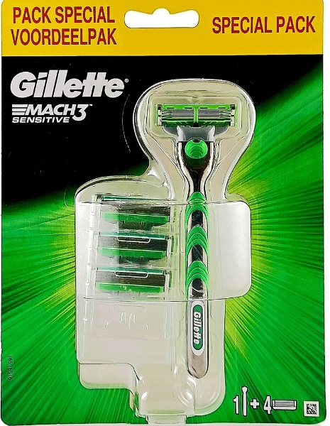 Lot de 15 Coffrets Rasoirs Gillette Mach 3 sensitive + lames de rechange ( 4 euro / pcs )